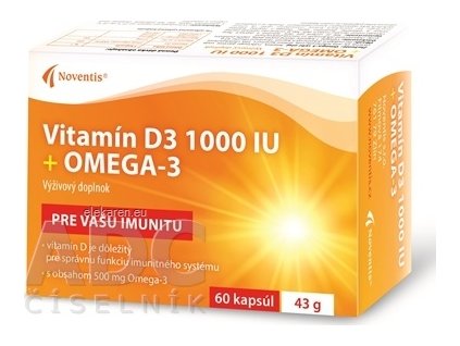 Noventis Vitamín D3 1000 IU + Omega-3 - 1x60 ks