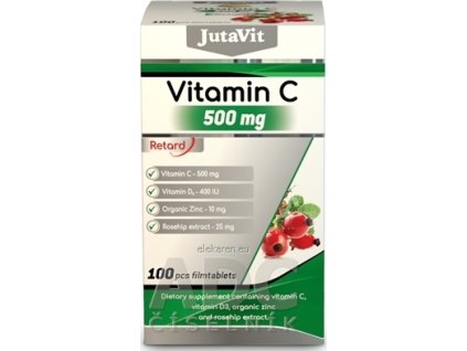 JutaVit Vitamín C 500 mg + D3 400 IU + Zinok 15 mg - 1x100 ks