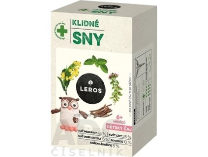 LEROS DETSKÝ ČAJ POKOJNÉ SNY - nálevové vrecká (od 6+ mesiacov) (inov. 2021) 20x1,5 g (30 g)