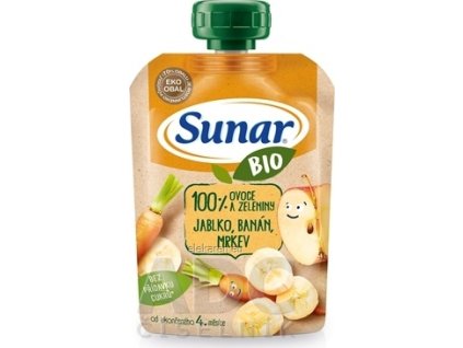 Sunar BIO Kapsička Jablko, banán, mrkva - 1x100 g