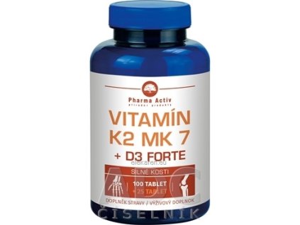 Pharma Activ Vitamín K2 MK 7 + D3 FORTE - tbl (inov.2020) 100+25 (125 ks)