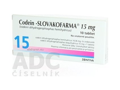 Codein-SLOVAKOFARMA 15 mg - 1x10 ks