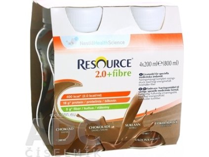 RESOURCE 2,0+ Fibre Čokoládová príchuť - sol 4x200 ml (800 ml)