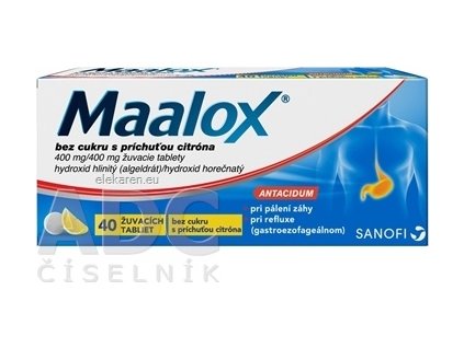 Maalox bez cukru s príchuťou citróna - 1x40 ks