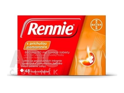 Rennie s príchuťou pomaranča 680 mg/80 mg - 1x48 ks