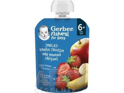 Gerber Natural Kapsička Jablko, banán a jahoda - 1x90 g