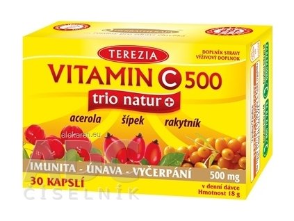 TEREZIA VITAMÍN C 500 trio natur+ - 1x30 ks
