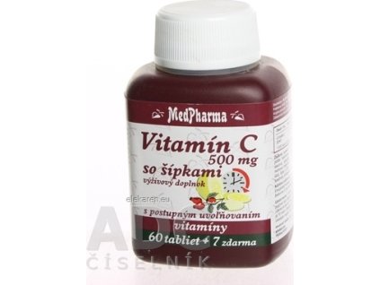 MedPharma VITAMÍN C 500MG so šípkami - tbl (s postupným uvoľňovaním) 60+7 zadarmo (67 ks)