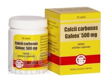 Calcii carbonas Galvex 500 mg - 1x50 ks