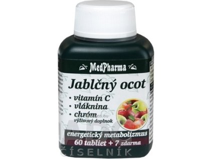 MedPharma JABLČNÝ OCOT, VIT C, VLÁKNINA, CHRÓM - tbl 60+7 zadarmo (67 ks)