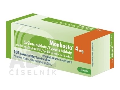 Monkasta 4 mg žuvacie tablety - 1x100 ks