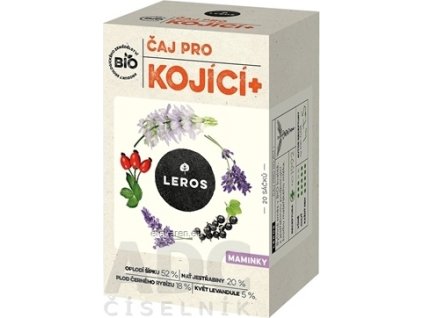 LEROS BIO ČAJ PRE DOJČIACE MAMIČKY+ - bylinný čaj aromatizovaný, nálevové vrecká (inov. 2021) 20x2 g (40 g)
