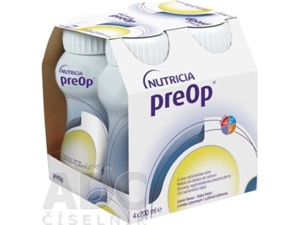 preOp - sacharidový izotonický nápoj s citrónovou príchuťou 4x200 ml (800 ml)