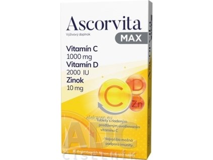 ASCORVITA MAX VIT.C,D,ZN 30TBL
