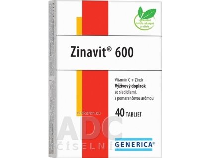 GENERICA Zinavit 600 s pomarančovou arómou - 1x40 ks