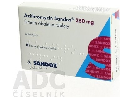 AZITHROMYCIN SANDOZ TBL FLM 6X250MG