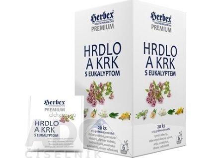 HERBEX Premium HRDLO A KRK s eukalyptom - bylinná zmes, čaj 20x1,5 g (30 g)