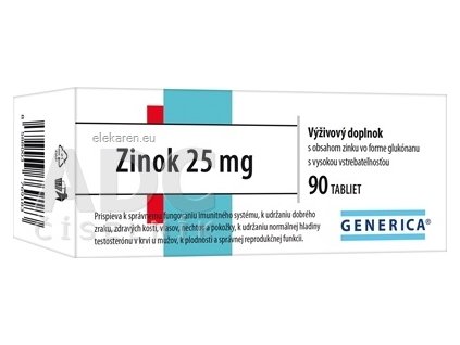 GENERICA Zinok 25 mg - 1x90 ks