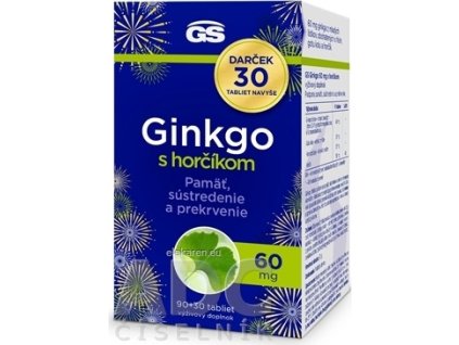 GS Ginkgo 60 mg s horčíkom Darček - tbl (inov.2024) 90+30 navyše (120 ks)