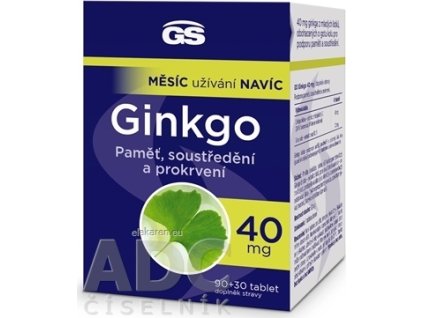 GS Ginkgo 40 mg - tbl (s Gotu kola) 90+30 zadarmo (120 ks)