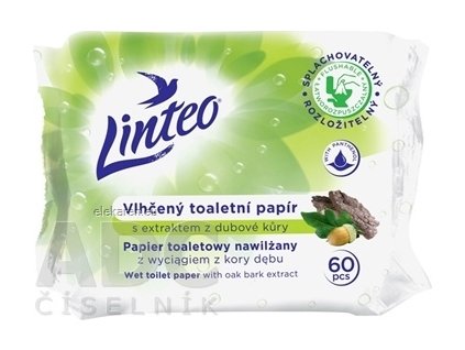 LINTEO VLHČENÝ TOALETNÝ PAPIER DUBOVÁ KÔRA - 1x60 ks