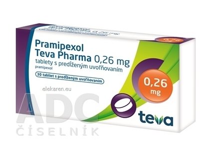 Pramipexol Teva Pharma 0,26 mg - 1x30 ks
