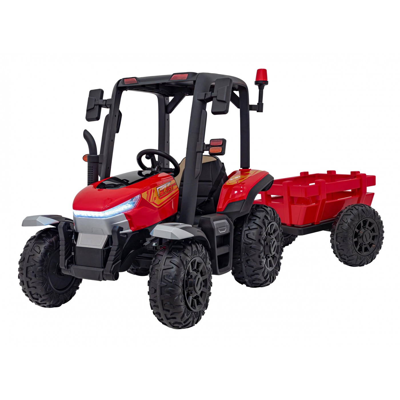Levně Dětský elektrický traktor BLAST s přívěsem 2x200W červený