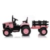 Dětský elektrický traktor s vlečkou 12V 7Ah růžový