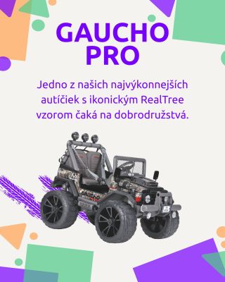 GauchoPro RealTree je model autíčka, ktorý u nás patrí k tým najvýkonnejším a najrýchlejším. Vďaka nosnosti až do 100 kg...