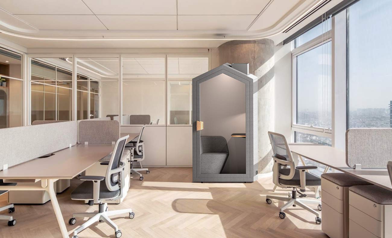 Jaké jsou výhody akustické telefonní budky v open office?