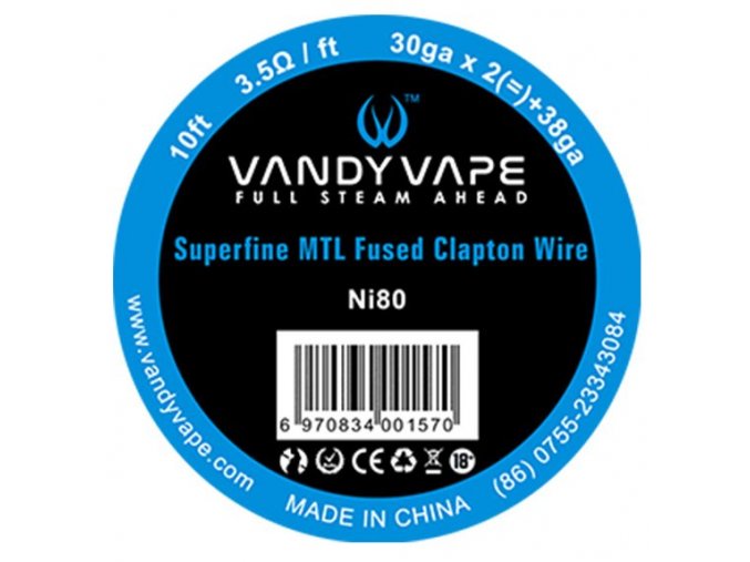 vandy vape superfine mtl odporovy drat ni80 3m pusa plice