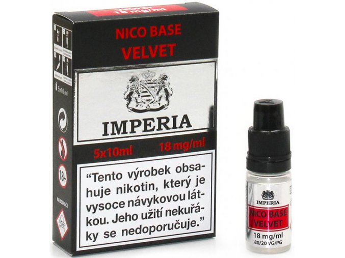 nikotinova baze cz imperia velvet 5x10ml pg20vg80 18mg