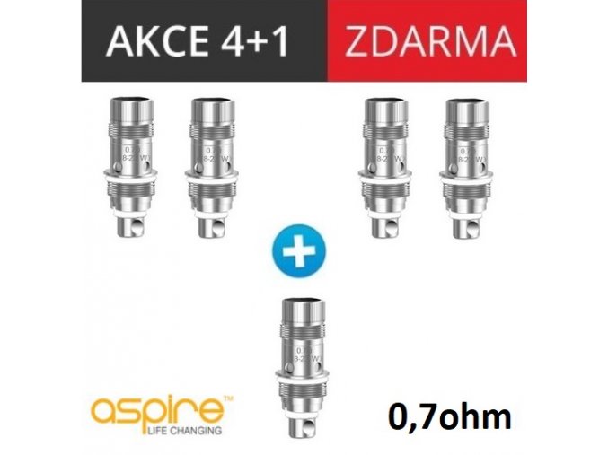 aspire nautilus bvc zhavici hlava 0,7ohm 4+1 zdarma