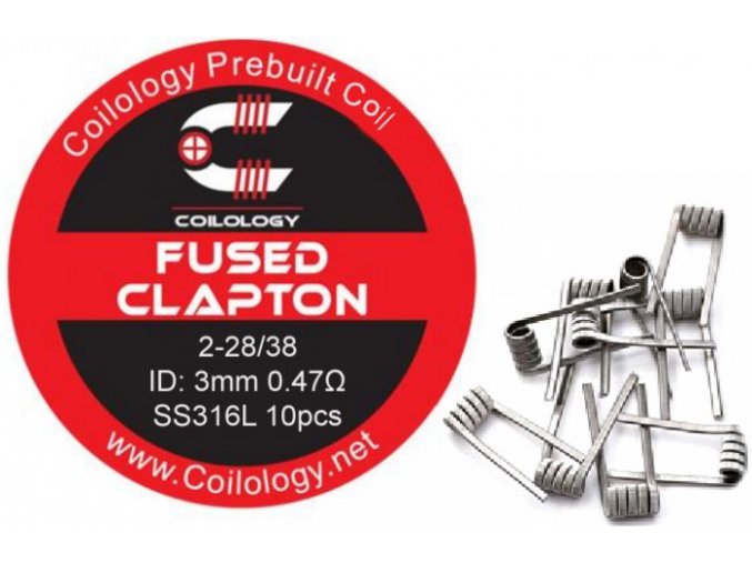 coilology fused clapton predmotane spiralky ss316 047ohm 10ks