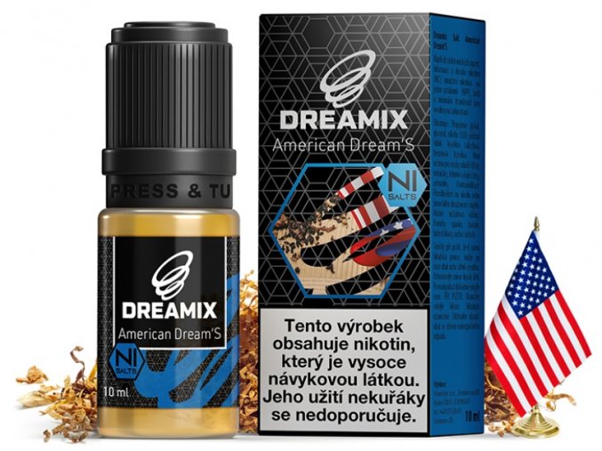 e liquid dreamix salt americky tabak s nikotinovou soli 10ml