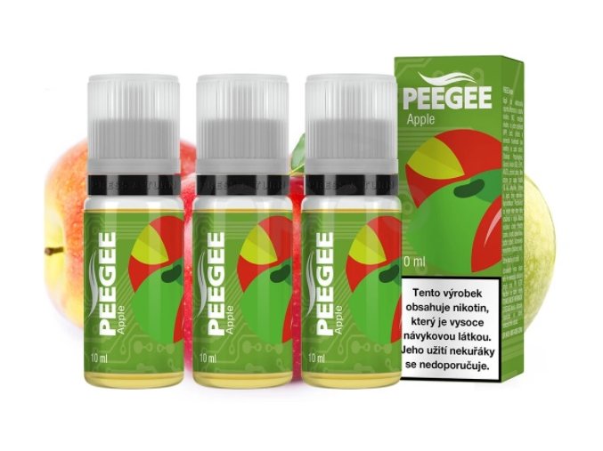 e liquid peegee jablko apple 3x10ml