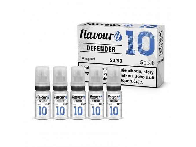flavourit pg50 vg50 10mg 5x10ml defender