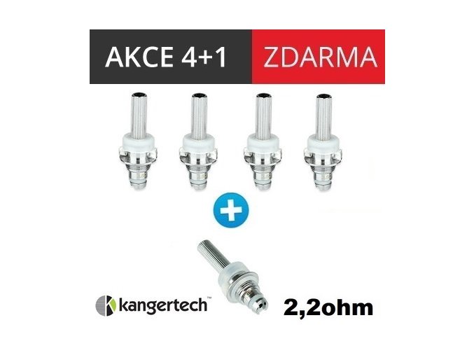 kangertech socc zhavici hlava 2,2ohm 4+1 zdarma 5ks