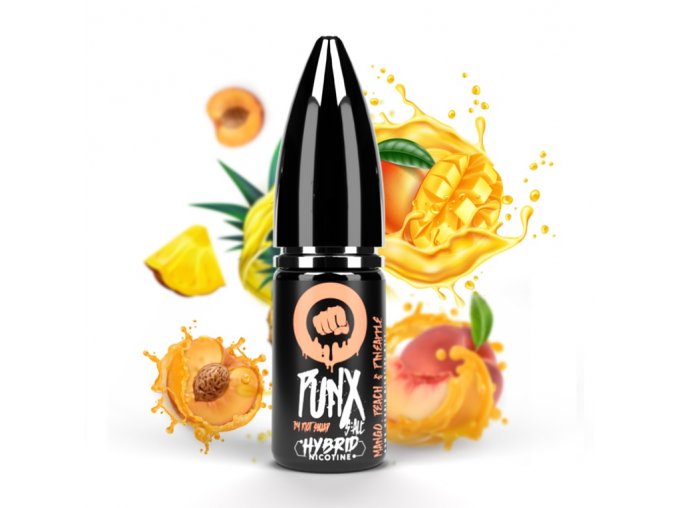 hybridni e liquid riot salt mango peach pineapple 10mg 20mg 10ml