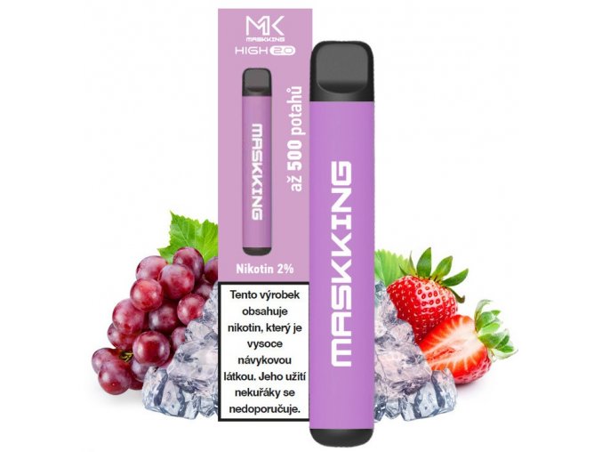 jednorazova e cigareta maskking high 20mg salt grape strawberry