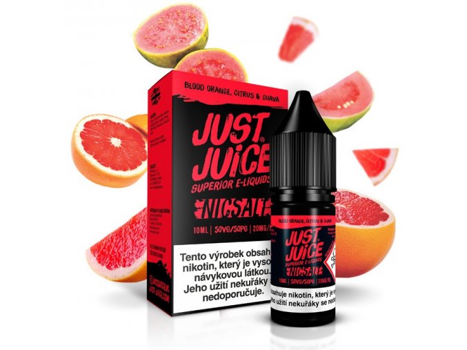 e liquidy just juice salt 10ml 20mg blood orange citrus guava