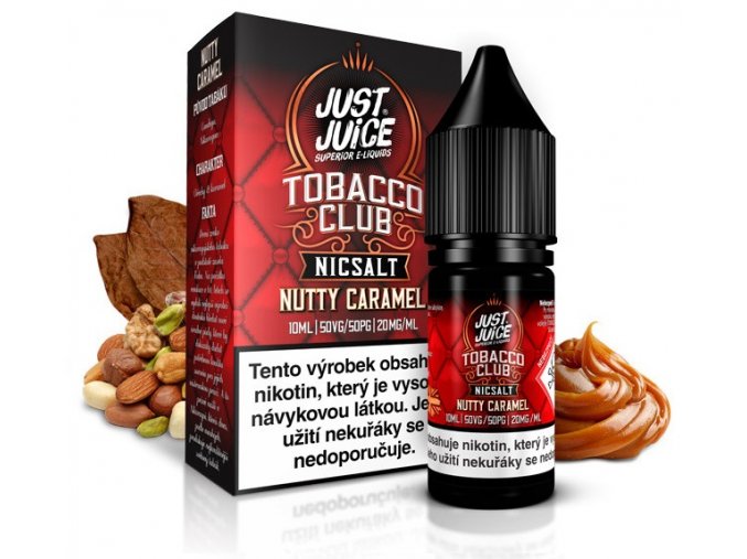 e liquidy just juice salt 10ml 20mg tobacco nutty caramel