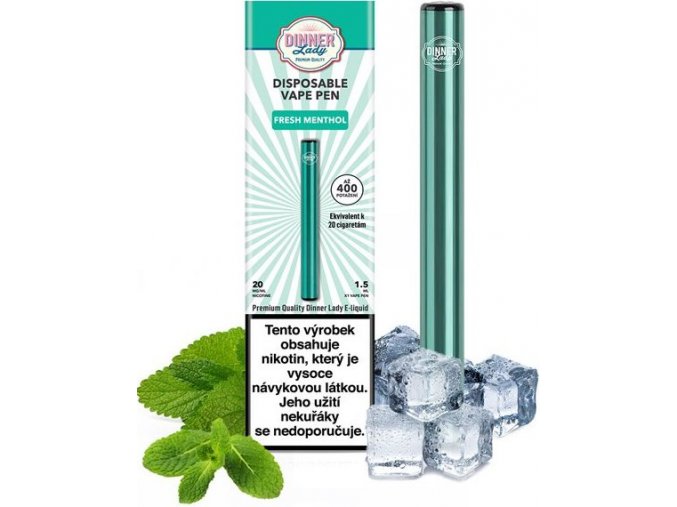 dinner lady vape pen elektronicka cigareta fresh menthol 20mg