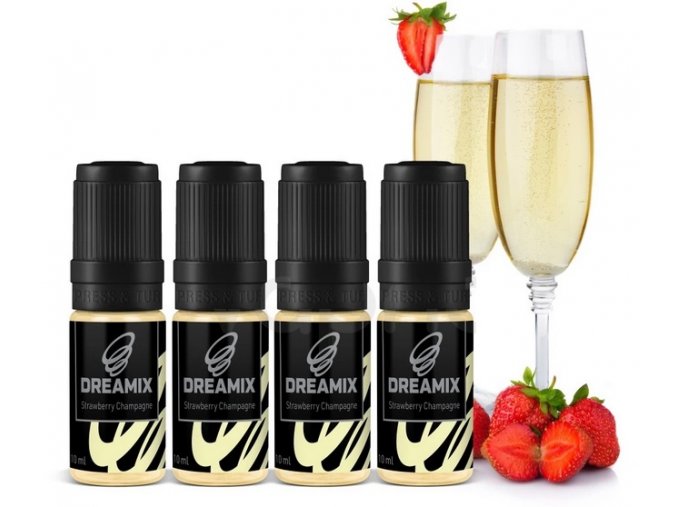 e liquid dreamix 4x10ml strawberry champagne jahody se sampanskym