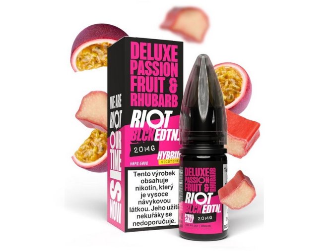 e liquid riot salt hybrid deluxe passionfruit rhubarb 10ml 5mg 10mg 20mg