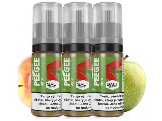 e liquid peegee salt 3x10ml apple jablko 10mg 20mg