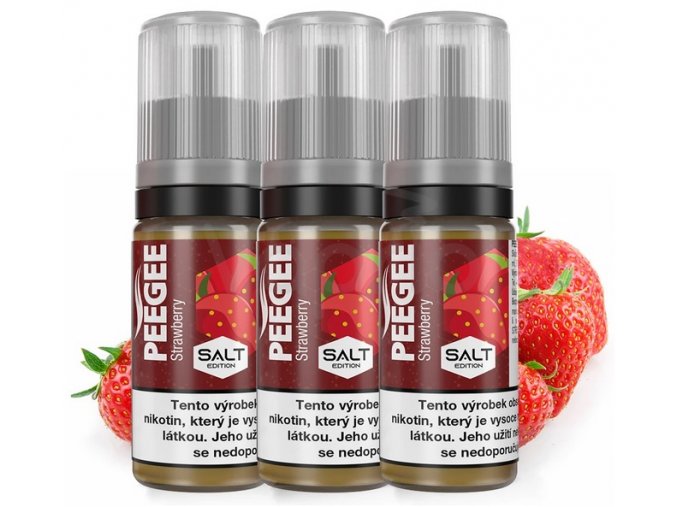 e liquid peegee salt 3x10ml strawberry jahoda 10mg 20mg