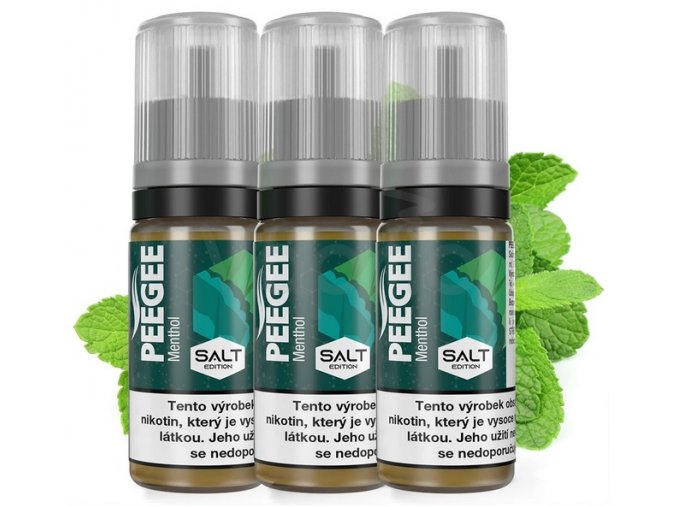 e liquid peegee salt 3x10ml menthol 10mg 20mg