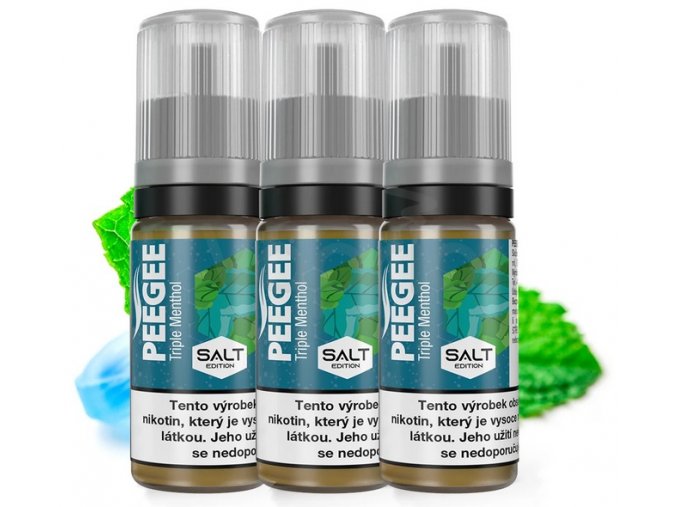 e liquid peegee salt 3x10ml triple menthol 10mg 20mg