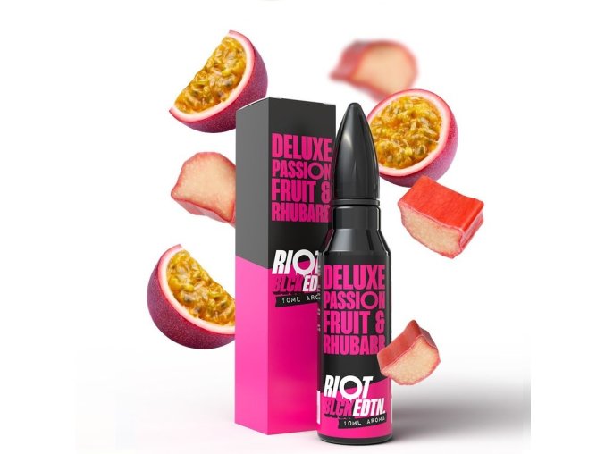 prichut riot squad shake and vape blck edtn deluxe passionfruit rhubarb 10ml
